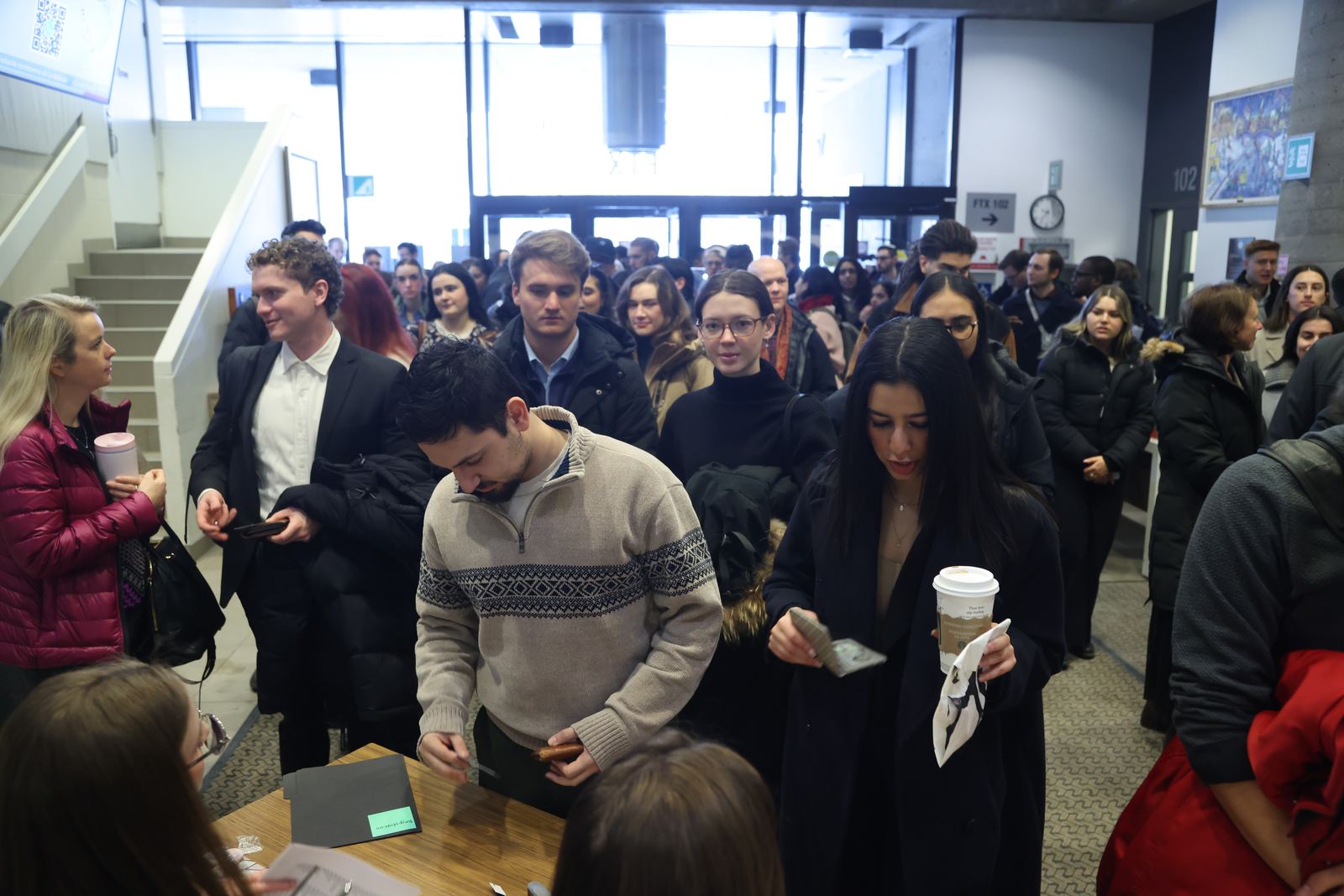Busy event registration lobby